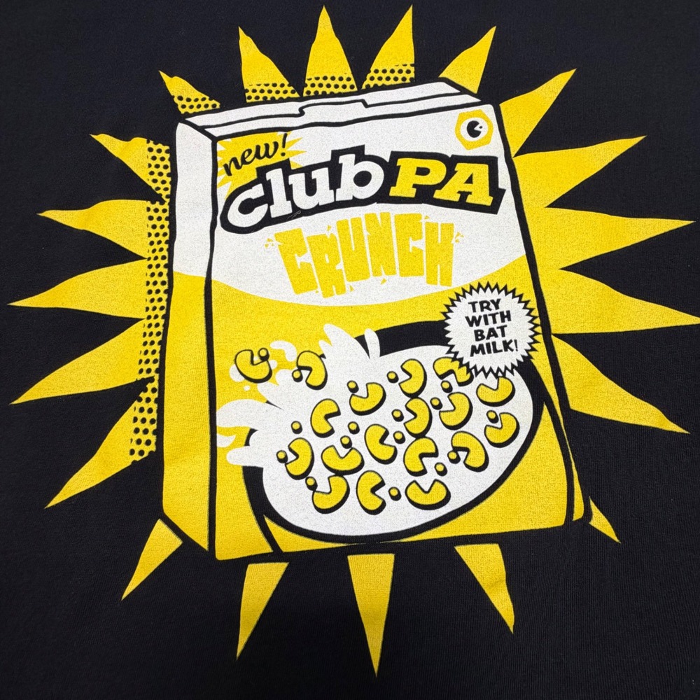 Club PA Crunch Graphic Tee Black Pop-Art Cereal Box‎ Men's XL Unisex Streetwear